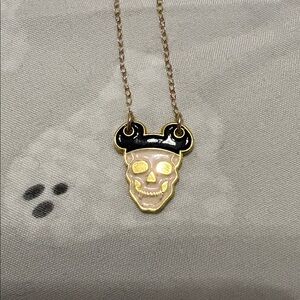 Mickey Skull Gold Necklace